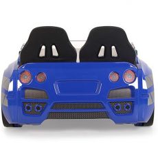 Дитяче ліжко машина GTR Blue 190х90 см з підсвіткою, музикою, шкіряний салон, пультом